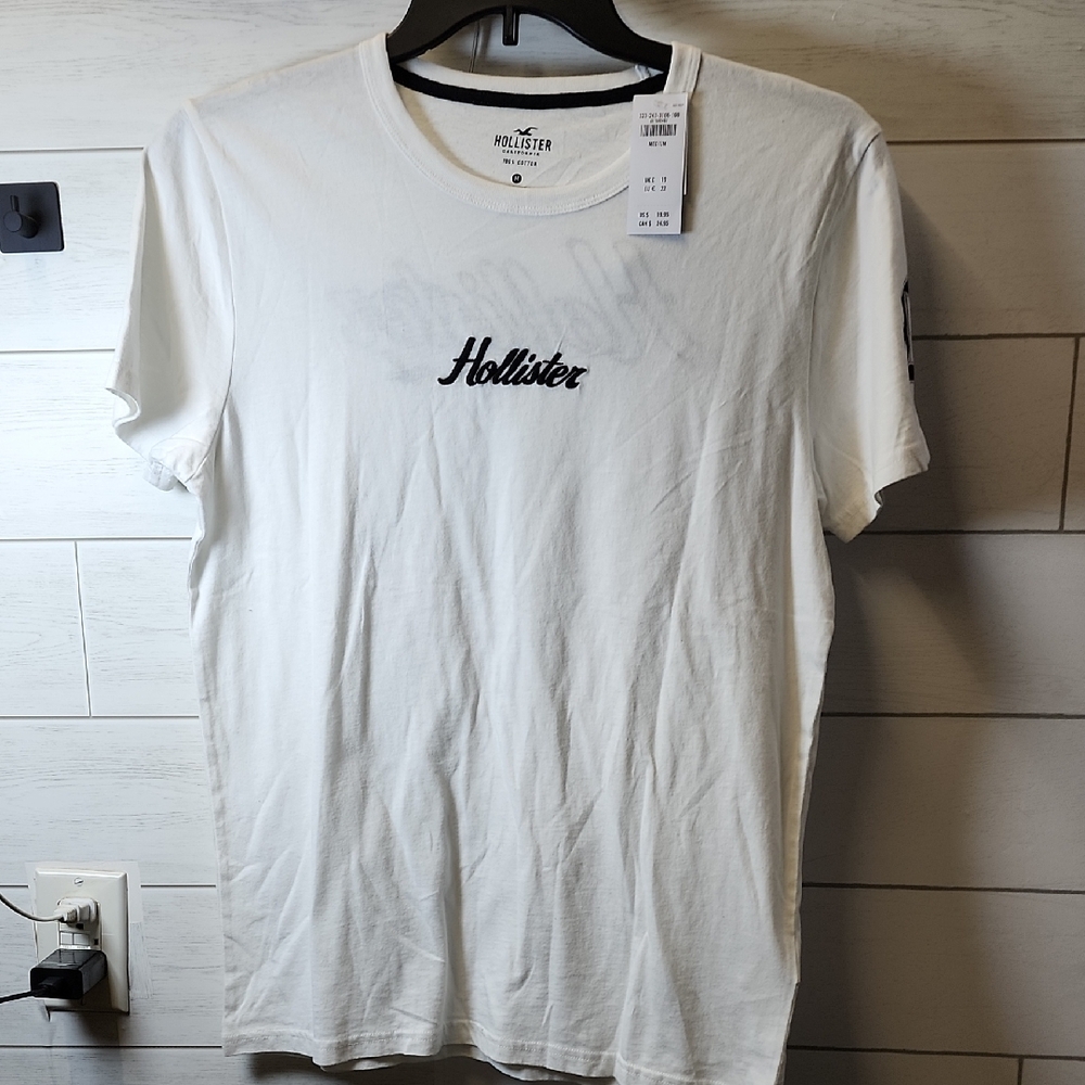 🎆 NWT Hollister White Short Sleeve Tee Classic Crew Neck